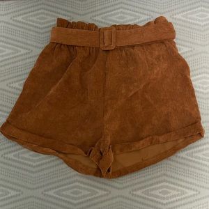 SHEIN Corduroy High Waisted Shorts with Belt